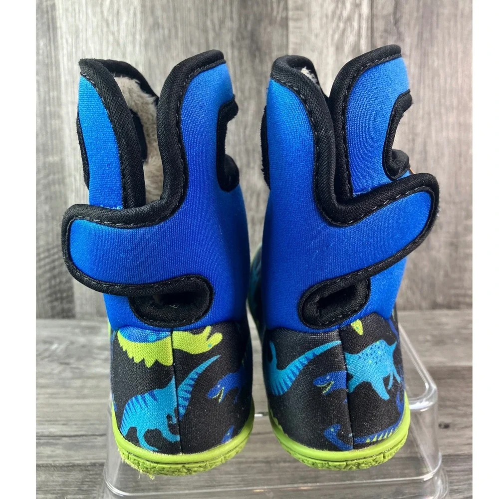 Bogs Baby Dino Waterproof Insulated Boots Blue Green Infants 8 72165I-430